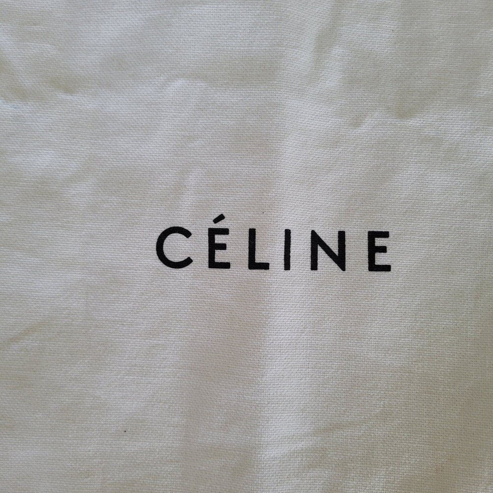 Celine Large XL Canvas Drawstring Dust Bag Off White Logo 26x22 Handbag Cover - Picture 2 of 7